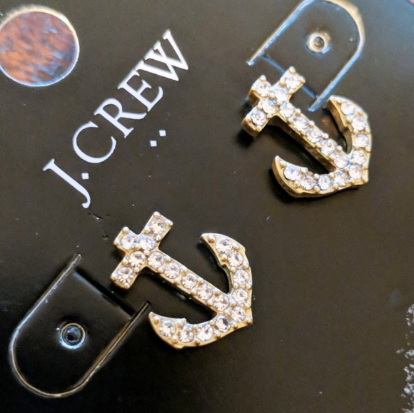 J. Crew Jewelry - NWT J. Crew Dainty Pave-Set Anchor Studs